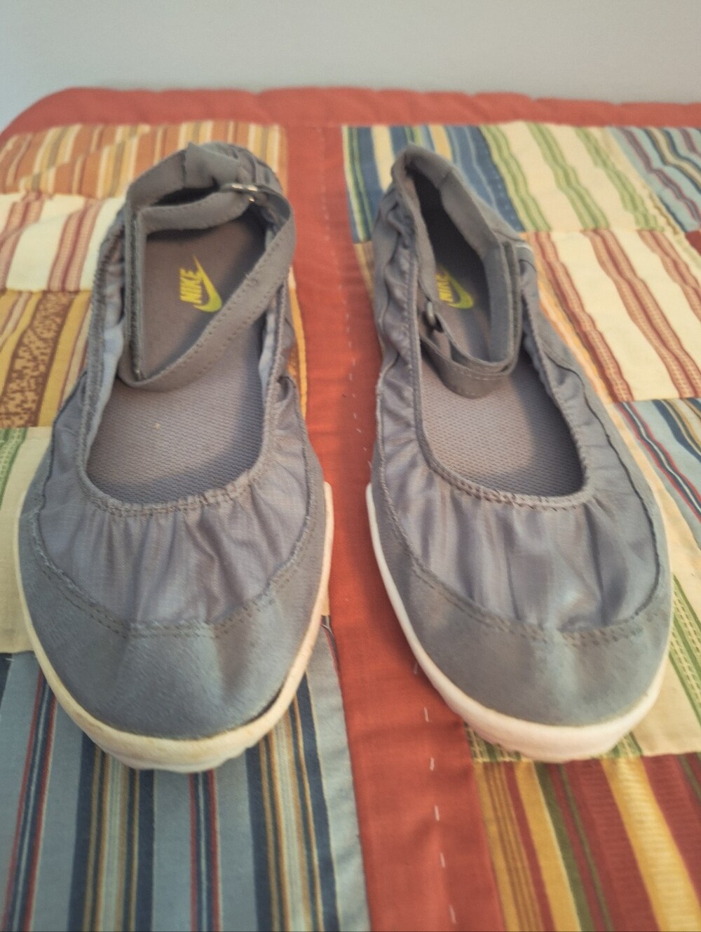 Nike Tenkey Gray Ballet Flats W/ Strap (Rare) Women's Size 8